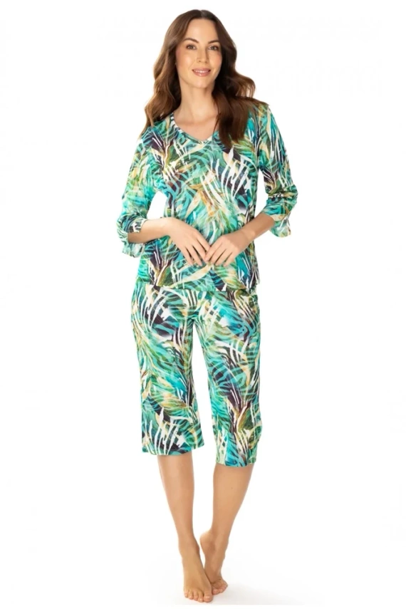 86656 Malaga Damenpyjama Möwengrün