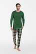 Herren Schlafanzug lang grün