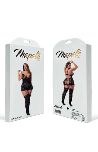 Body Damen Mapale 7481 Romper Babydoll schwarz aus Spitze mit offenem Rücken