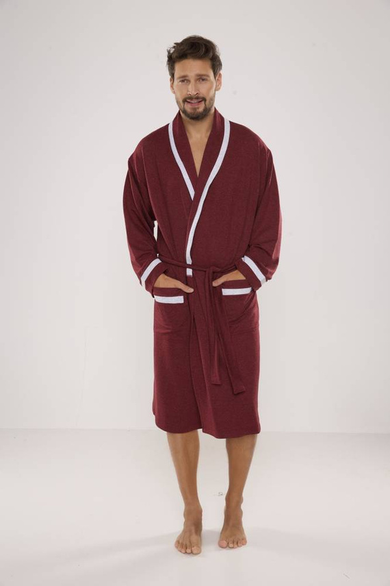 564 Bruno Morgenmantel für Herren De Lafense - kastanienbraun