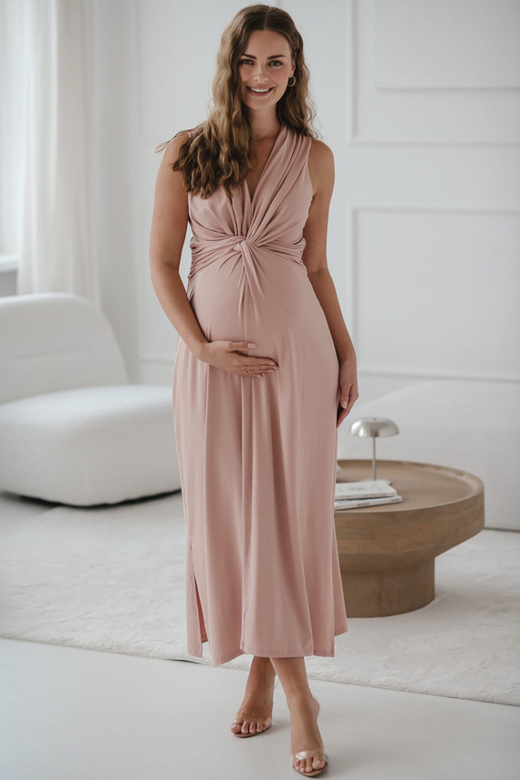 Loop Maxi-Umstands- und Stillkleid Milk&Love, Puderrosa