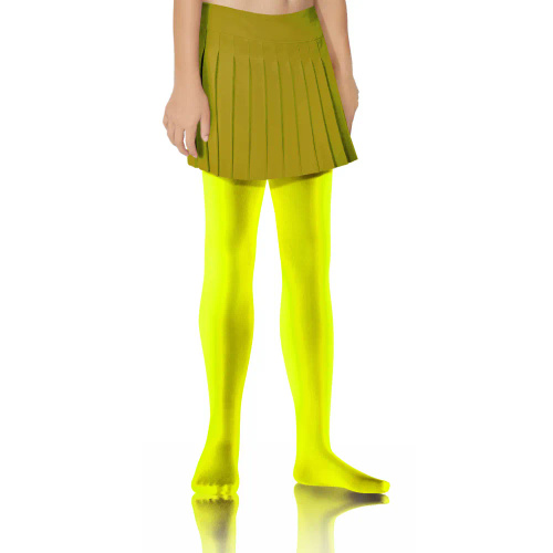 Blickdichte Mädchenstrumpfhose 40 den Sesto Senso von Claudia – neongelb