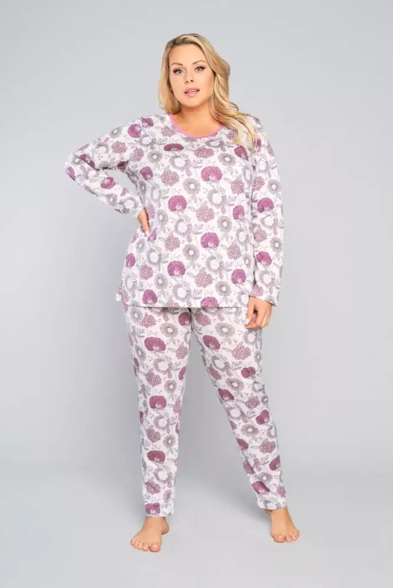 Damen Schlafanzug langarm, Hose Lobelia Italian Fashion -