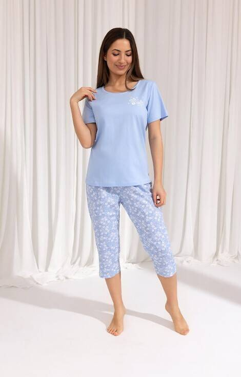 691 Regina Damenpyjama – blau
