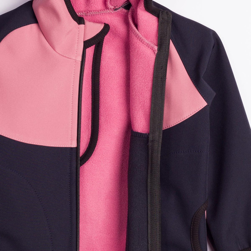 229040 Nicol Kinder Softshelljacke mit Fleece, Kapuze, Reflektoren – rosa