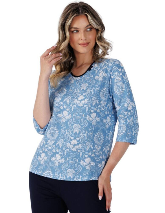 1528 Odalis Damenpyjama Leveza blau