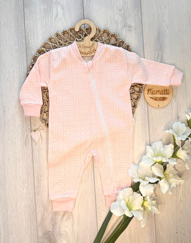 Baby Strampler Mamatti PS15941 ohne Füße Blumen Baumwolle Zip