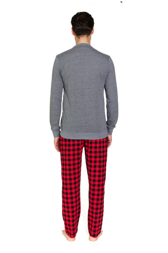 7344 Dunkelgrauer Doctor Nap Herrenpyjama – 100 % Baumwolle