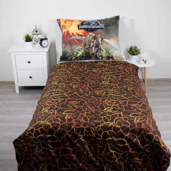 Bettwäsche 140x200 Dinozauren Jurassic Park Vulkan 70x90 Jerry Fabrics