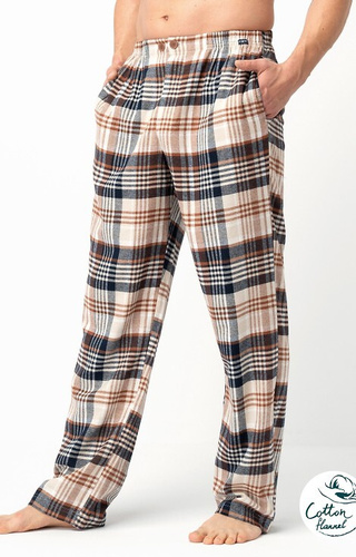 MHT 443 Key Herren-Pyjamahose – karierter Baumwollflanell
