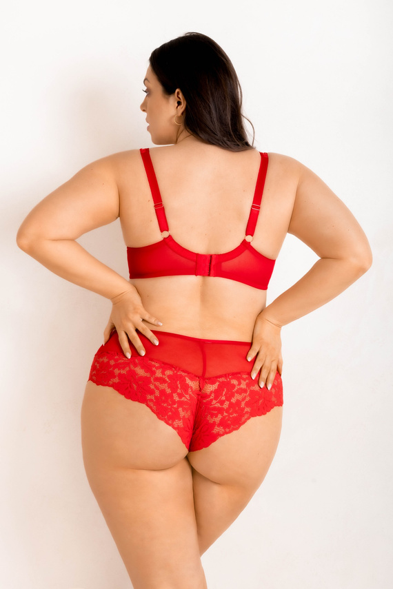 19150 Jasmin BH Plunge Milano Rot – weich, Spitze, großer Busen