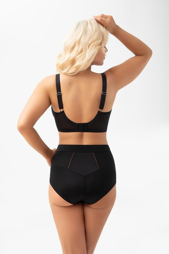 Gorsenia F035 Ismena Damen-Slip schwarz voll mit Spitze und Mikrofaser