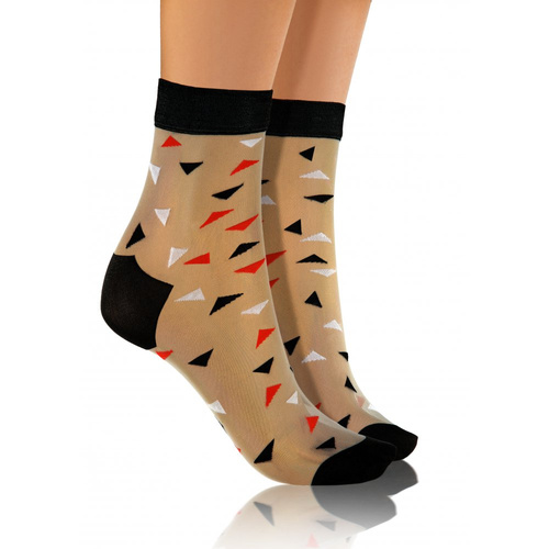 Sesto Senso Damen Nylonsocken, Dreiecke, schwarz