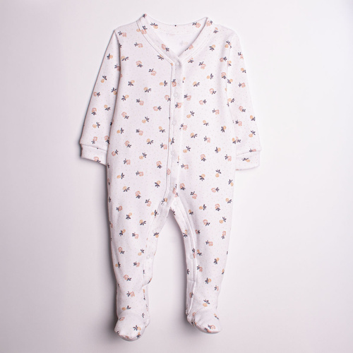 220031 Baby Strampler Nicol 100% Baumwolle Blumen mit Füßchen