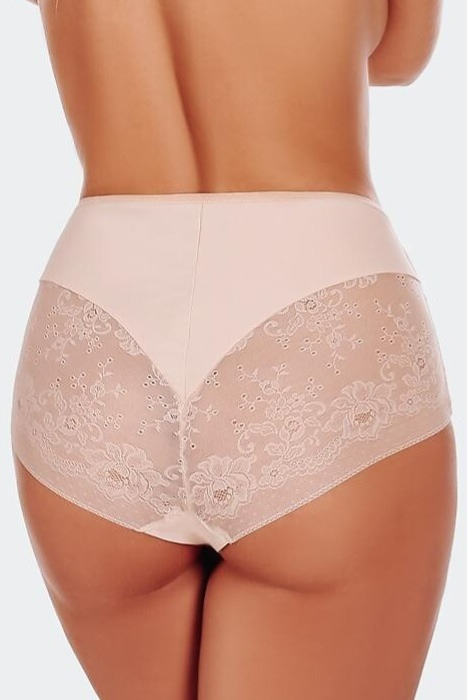 FUNNY DAY Fiamma Damen-Slip hoher Bund Mikrofaser Spitze Komfort beige