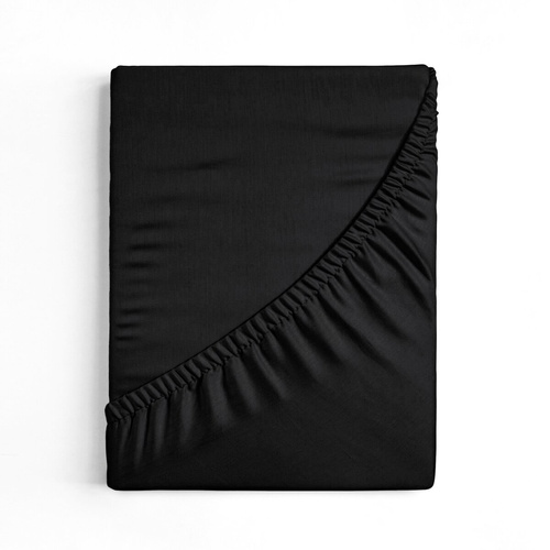Jersey-Spannbettlaken 4 Eurofirany mit Gummizug Baumwolle Elastan 190 g/m² Schwarz