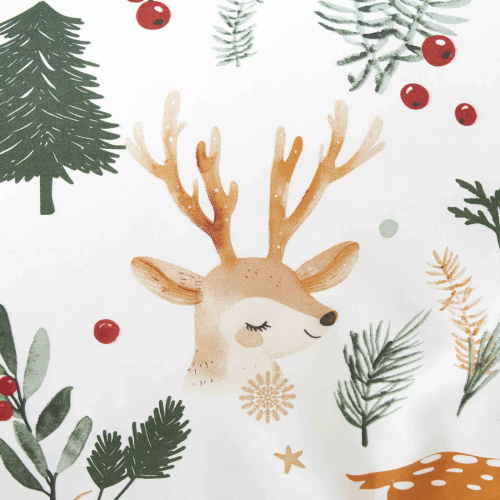 Weihnachtswald-Weihnachts-Mikrosatin-Weißbettwäsche I25 von Igli i Nitki – weich, glatt und langlebig