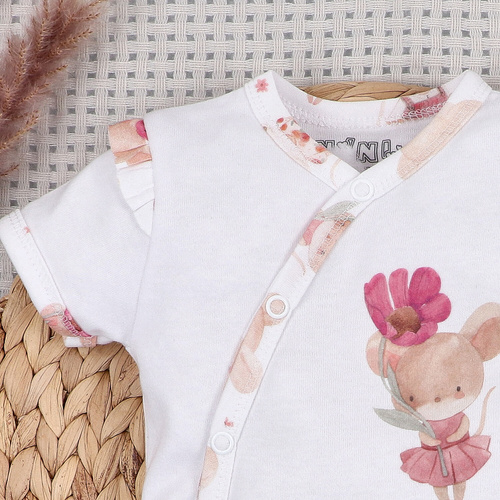 Baby Body Nini Little Mouse Bio-Baumwolle Wickelbody Kurzarm hautfreundlich