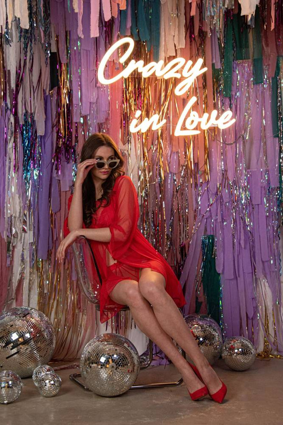 634 Florence trägerloses Nachthemd + Forex Tanga - rot