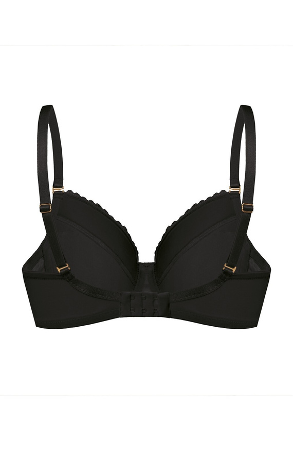 Petra Full Cup BH Mefemi by Nipplex – schwarz, volle Unterstützung, Spitzenkörbchen, Baumwollfutter, herausnehmbare Push-Up-Einlagen, perfekter Halt für größere Oberweiten