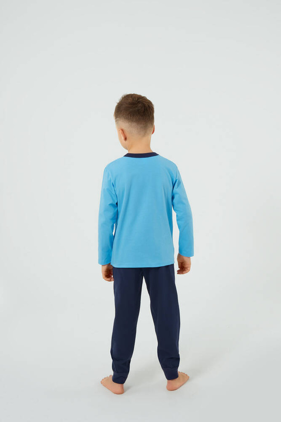 Junak Pyjamas für einen Jungen lange Ärmel und Hosen Italienische Mode - blau/grün