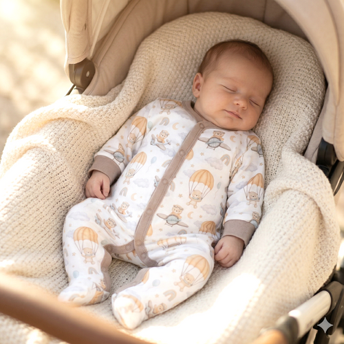 ABN-5508 Sky Journey Nini Babyclown | Bio-Baumwolle, Druckknopfverschluss