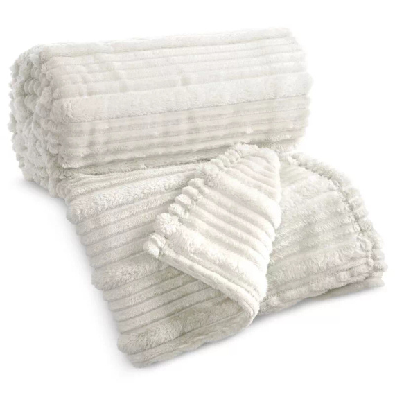 Kuscheldecke Nina 220x200 Flanell 3D weich Eurofirany 300 GSM weiß