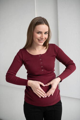 Tummy Umstands- und Stillbluse Milk&Love bordeaux