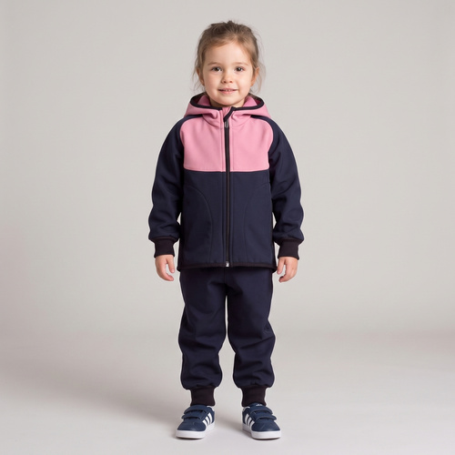 229040 Nicol Kinder Softshelljacke mit Fleece, Kapuze, Reflektoren – rosa