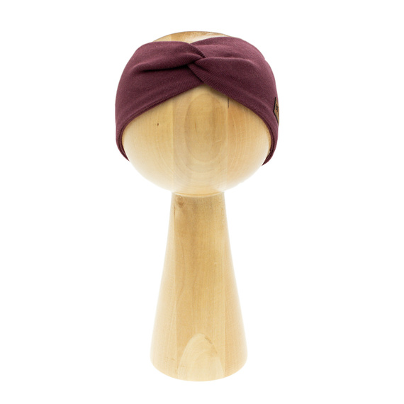 217066 Alisa Nicol gestreiftes Baumwollstirnband – Burgunderrot