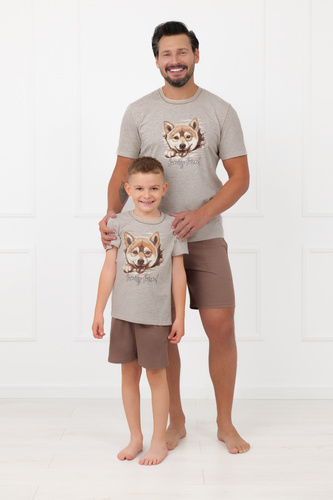 Jungen Pyjama Shiba Italian Fashion 100% Baumwolle Shorts