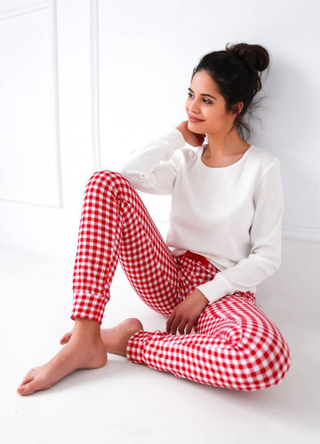 Sensis Perfect Damen Schlafanzug - creme und rot