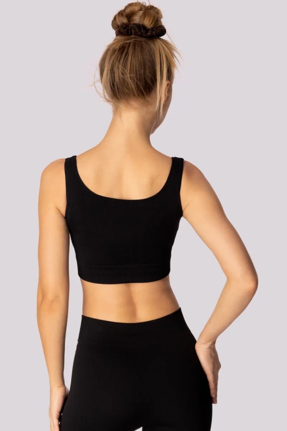 Gerippter Sport-BH „Mona“, schwarz