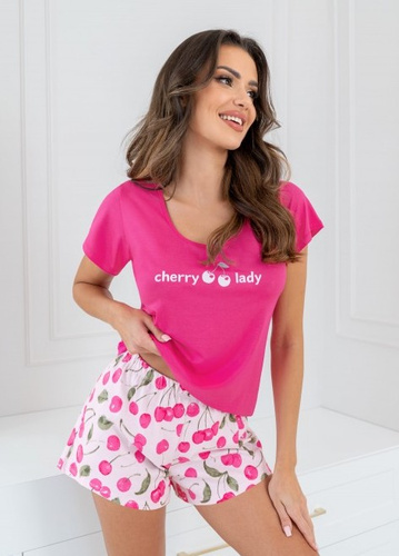Cherry Short Donna Damenpyjama – Fuchsia