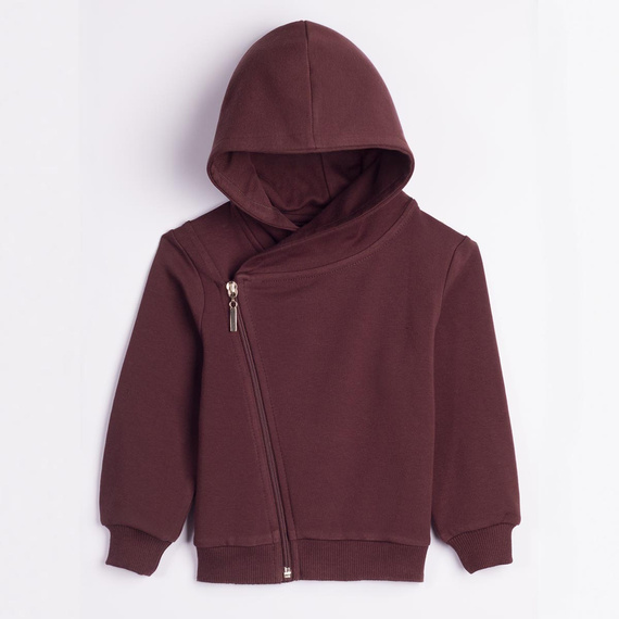 227276 Nicol BENEK Jungen Kapuzenpullover in Dunkelbraun mit Reißverschluss