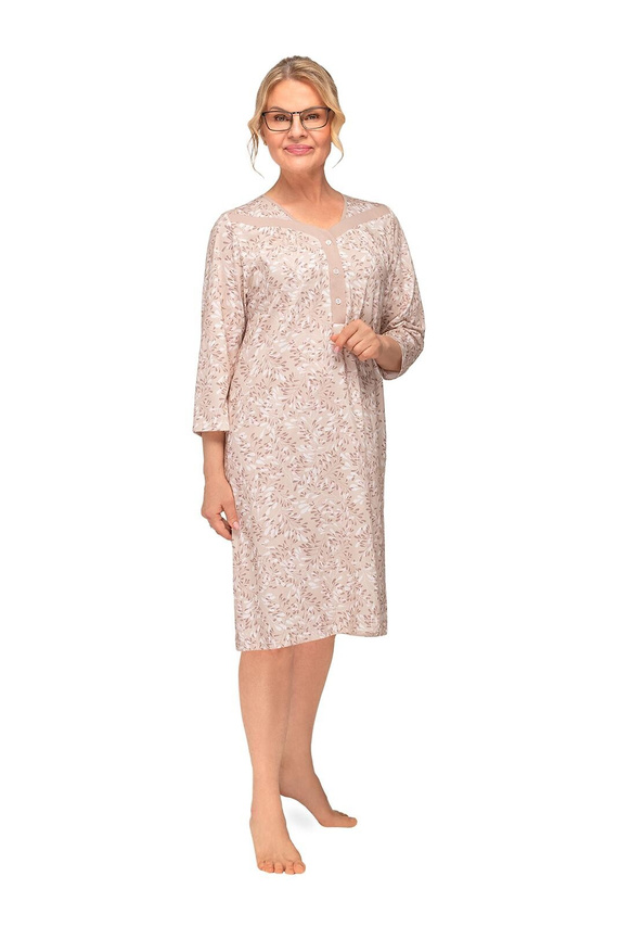 Baumwoll Nachthemd Lidia II 270 Martel Blätter V-Ausschnitt