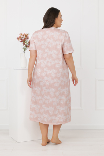 Damen Nachthemd Eleni Italian Fashion 100% Baumwolle, Kurzarm