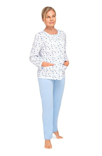 Damen Pyjama Maria III 202 Martel 32– 100% Baumwolle | Zum Knöpfen | Langarm & Lange Hose | Komfort & zeitlose Eleganz