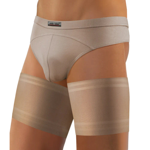 Selbsttragende Herren-Oberschenkelbänder Sesto Senso beige
