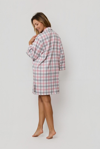 Damenbluse Stella KG80 Mefemi by Nipplex – elegante karierte Bluse aus hochwertigem Stoff, lange Ärmel, Knopfleiste, seitliche Schlitze