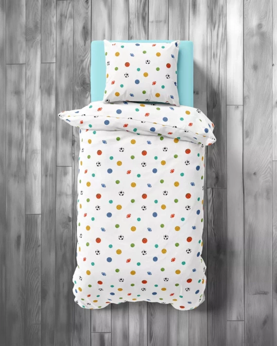 5442 A Sportowy Sen Kinder-Baumwollbettwäsche Detexpol weiß