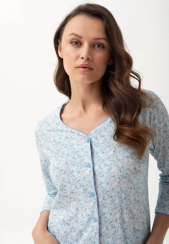 668 Luna Damen-Pyjama mit Reißverschluss – Blau