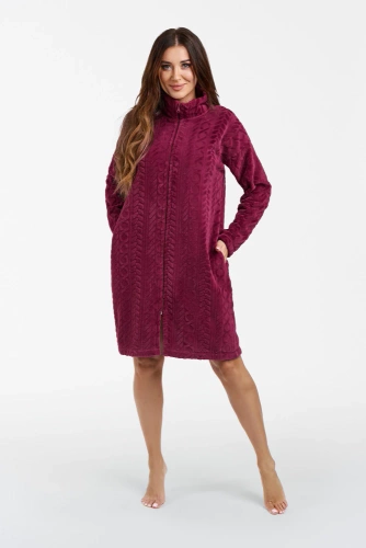 Rena Damen Bademantel Italian Fashion - burgunderrot