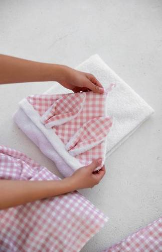 Thamar Baby-Badetuch Sensis - weiß/rosa