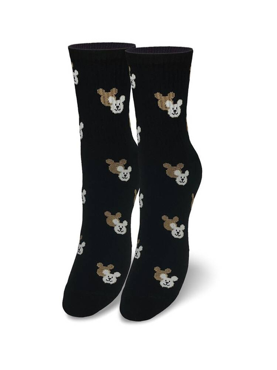 200-142 Teddy Bear Heads Milena Damensocken – schwarz