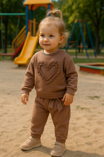 Mia Kinder-Sweatshirt Bambarillo braun – Baumwolle und Elasthan, weicher Sweatshirtstoff | Komfort und Stil