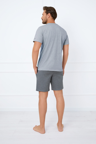 Krystian Herren Kurzarm-Pyjama, Shorts Italian Fashion - melange 