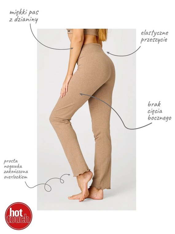 KEY Hot Touch LHE 729 5 beige warme Damenhose aus 95% Baumwolle mit geraden Beinen
