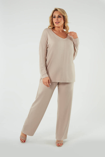 Soler Damen lange Hose Italienische Mode - beige