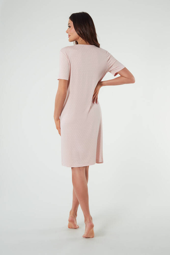 Puntini Damen Nachthemd, kurzarm Italian Fashion - puderrosa 